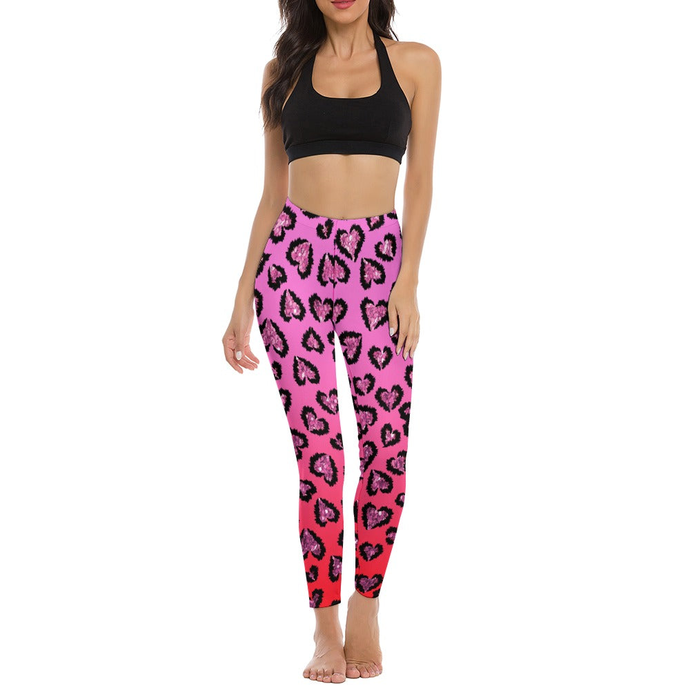 Pink Leopard Soft Ladies Tight Yoga Pants