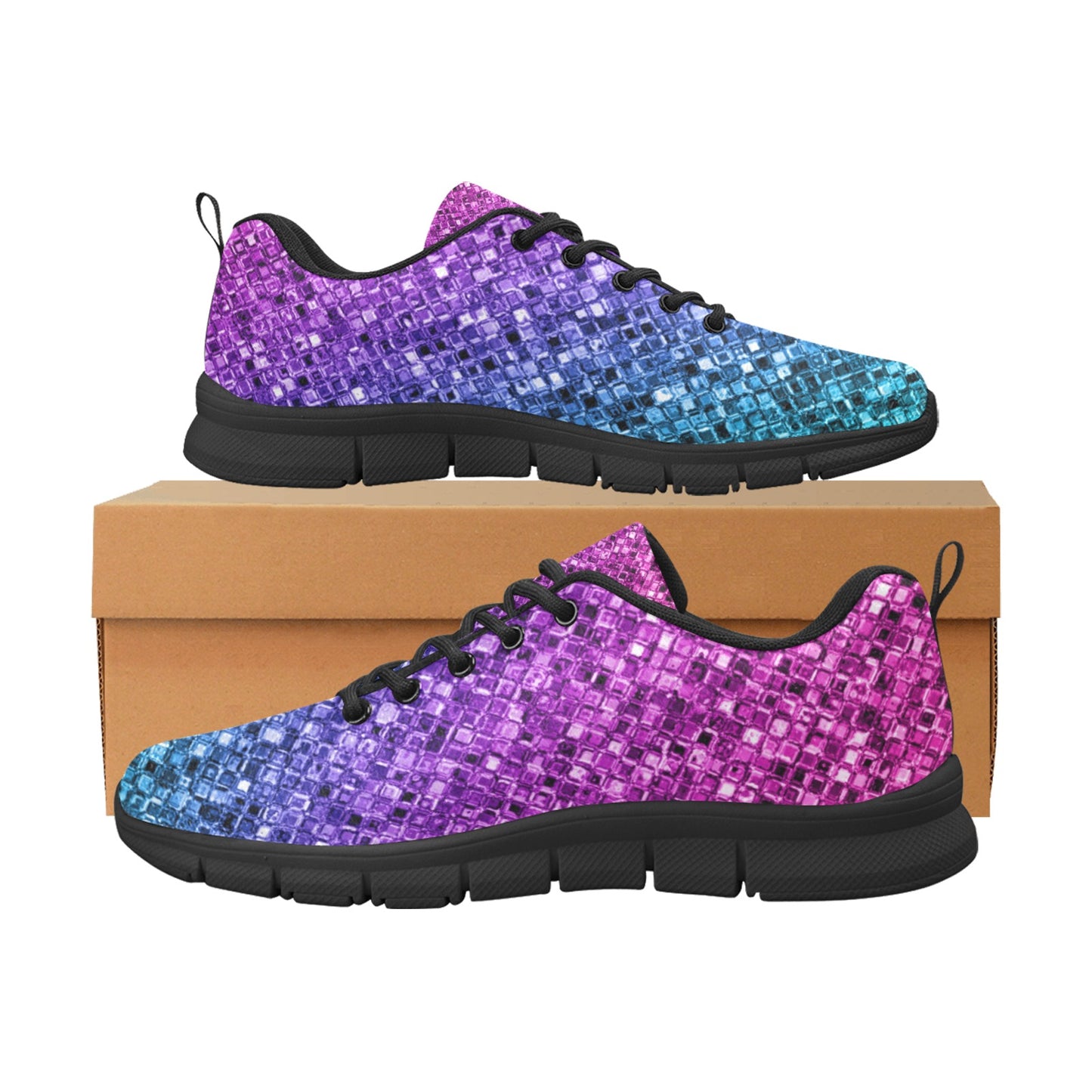 Women's Breathable Purple Sparkle Sneakers
