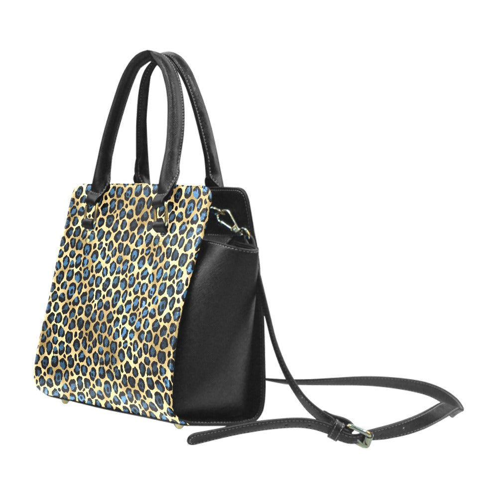 Blue Leopard Classic Shoulder Handbag