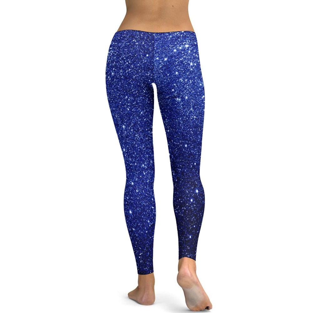 Sparkle Blue Soft Ladies Tight Yoga Pants