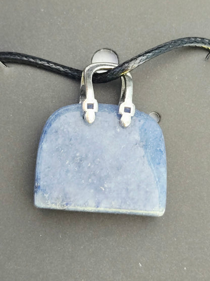 Natural Stone Mini Purse Pendant Necklaces