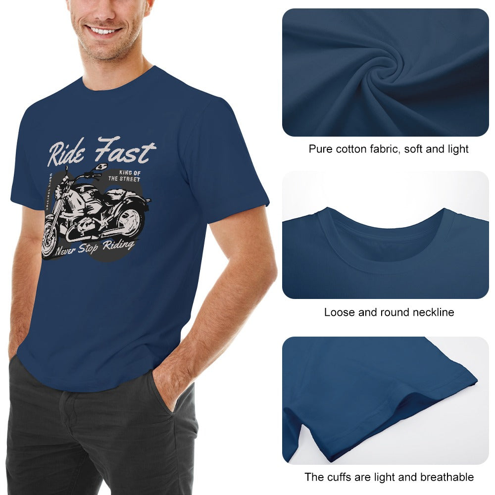 Ride Fast Never Stop Riding Men's T-shirt 100% Cotton