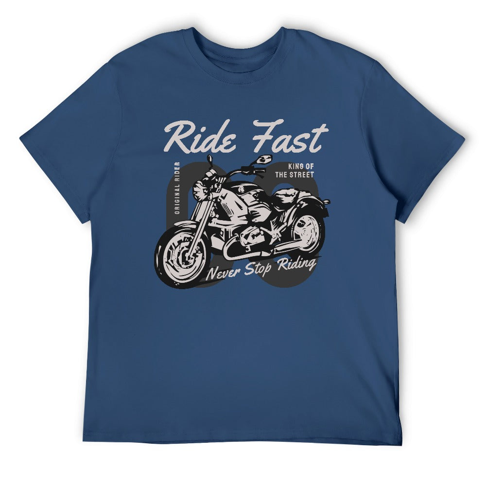 Ride Fast Never Stop Riding Men's T-shirt 100% Cotton