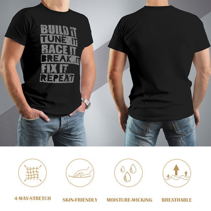 Build It Tune It Race It Men's T-shirt 100% Cotton