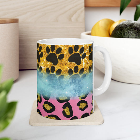 Paws and Animal Print Ceramic Mug 11oz