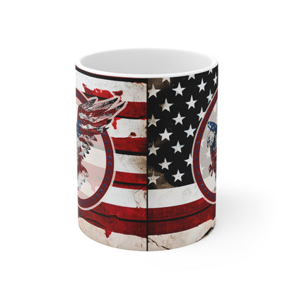 American Eagle and Flag Ceramic Mug 11oz