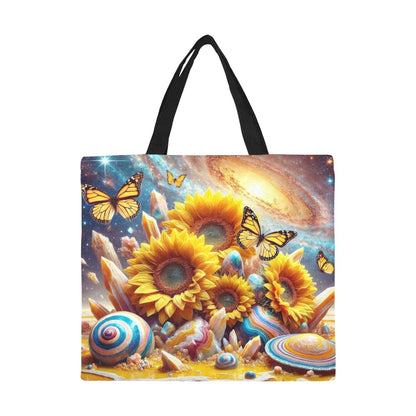 Sunflowers All Over Print Canvas Tote Bag - Large