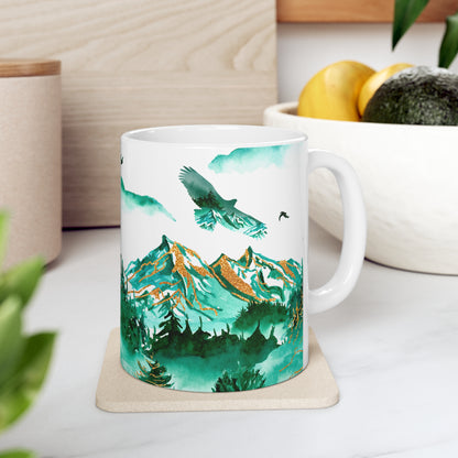 Mountain Scene Ceramic Mug 11oz