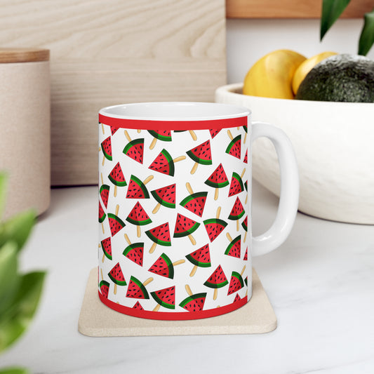 Watermelon On A Stick Ceramic Mug 11oz