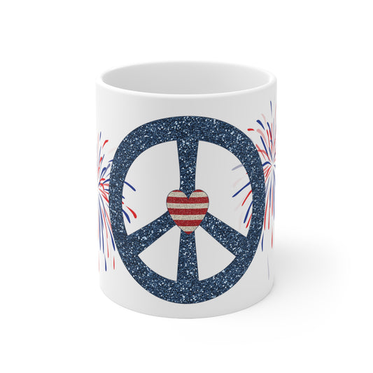 Patriotic Peace Ceramic Mug 11oz