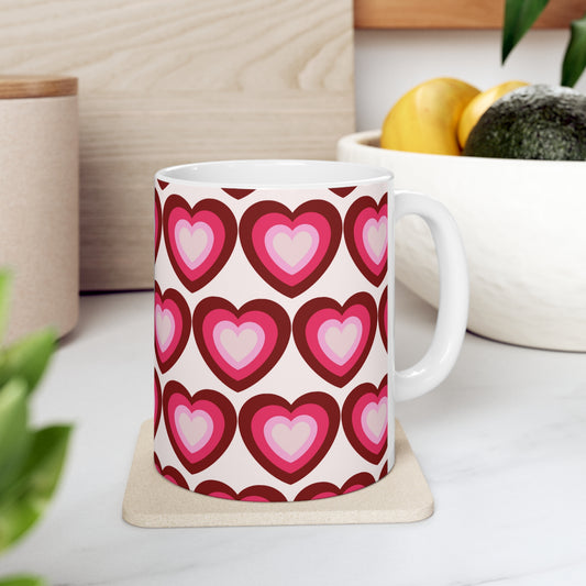 Hearts Ceramic Mug 11oz