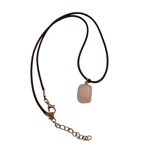 Milky Quartz Pendant with Paracord Necklace