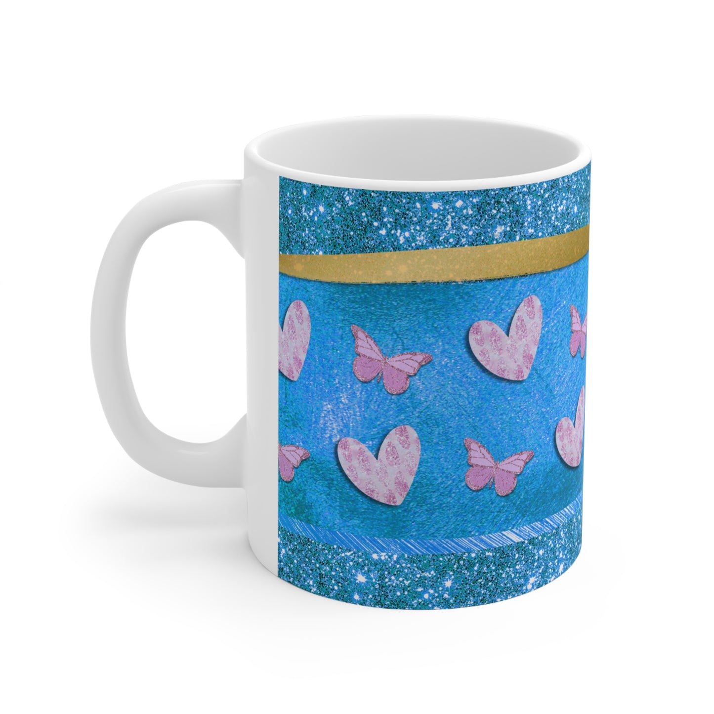 Hearts and Butterflies Ceramic Mug 11oz