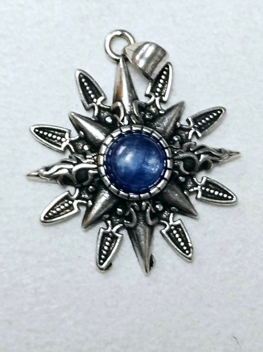 Dyed Agate Sun Pendant
