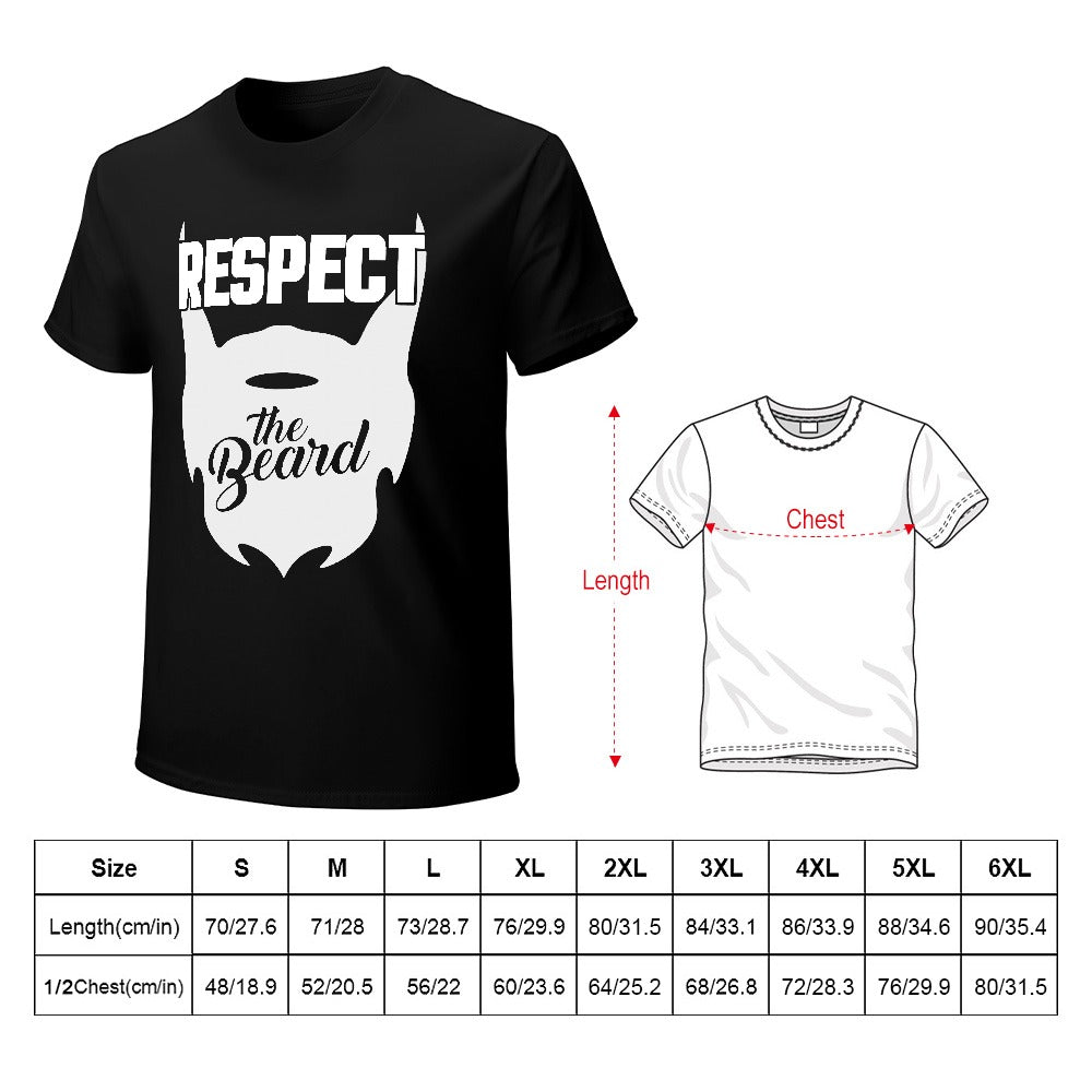 Respect The Beard Men's T-shirt 100% Cotton