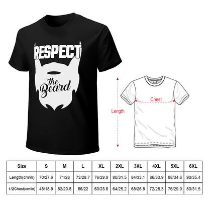 Respect The Beard Men's T-shirt 100% Cotton