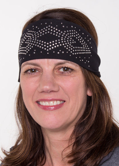 Tie-back Stretchy Rhinestone Bandana Triple Diamond Design