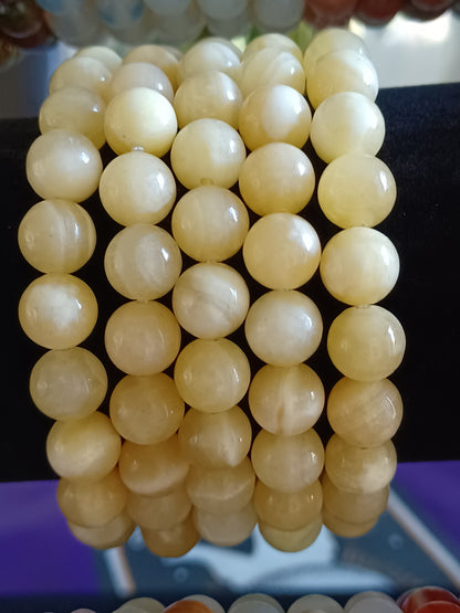 Yellow Calcite Natural Stone Stretch Bracelet