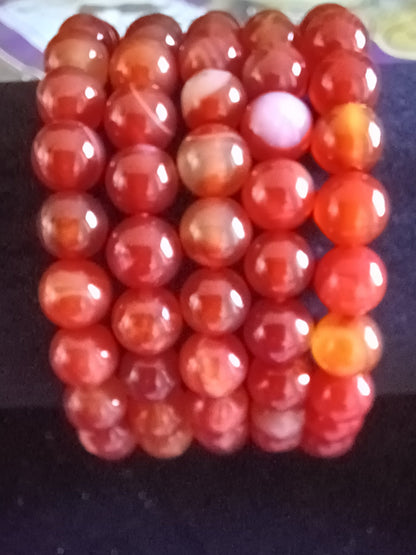 Carnelian Agate Natural Stone Stretch Bracelet
