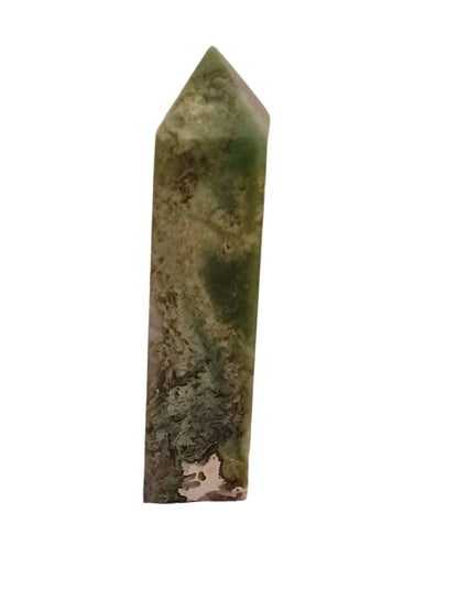 Green Moss Agate Tower Point