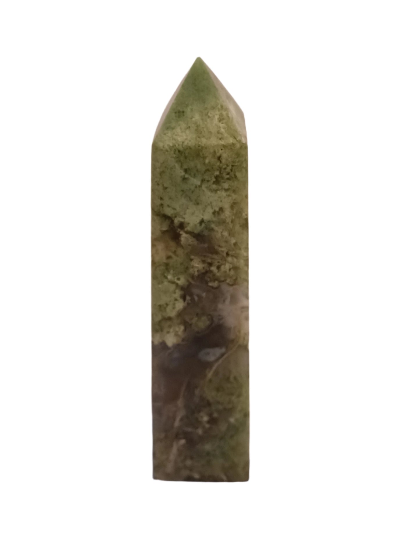 Green Moss Agate Tower Point