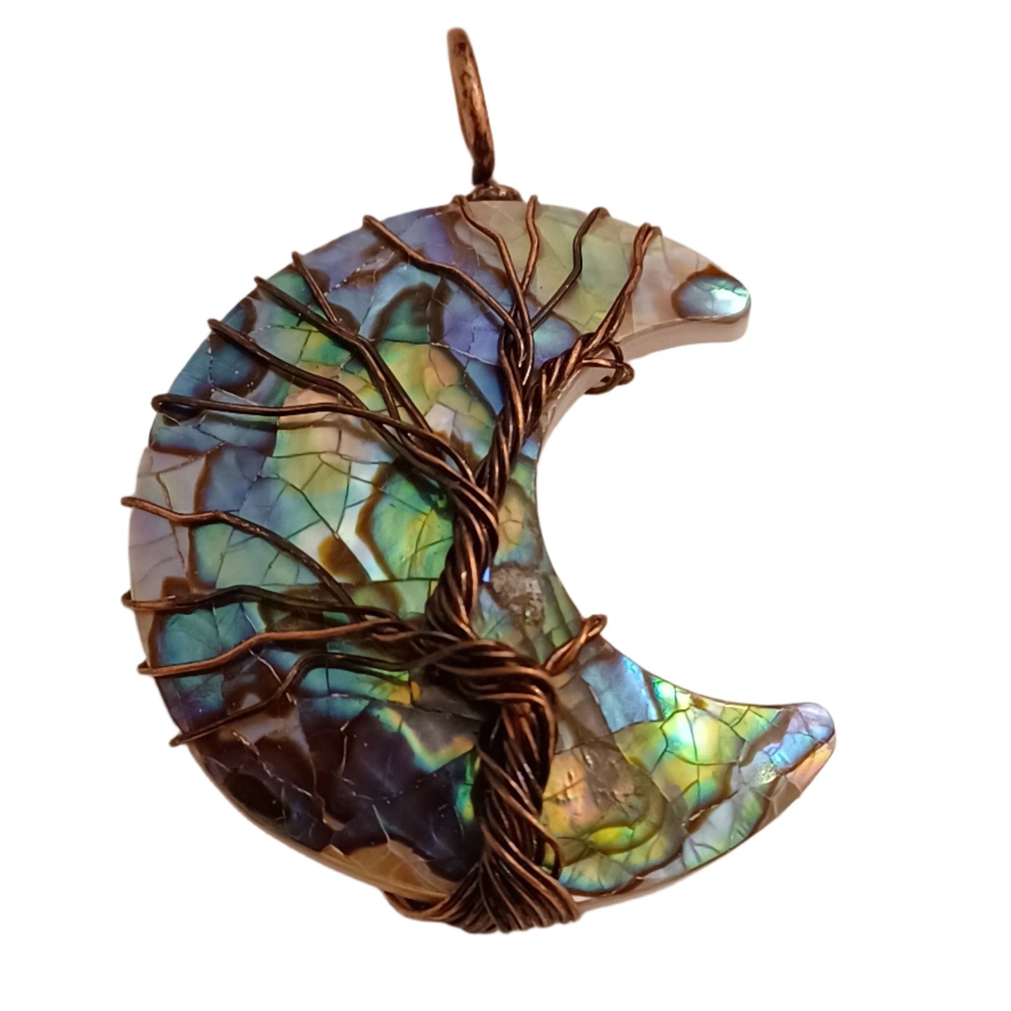 Abalone Crescent Moon Pendant