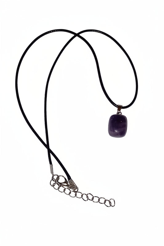 Amethyst Pendant with Paracord Necklace