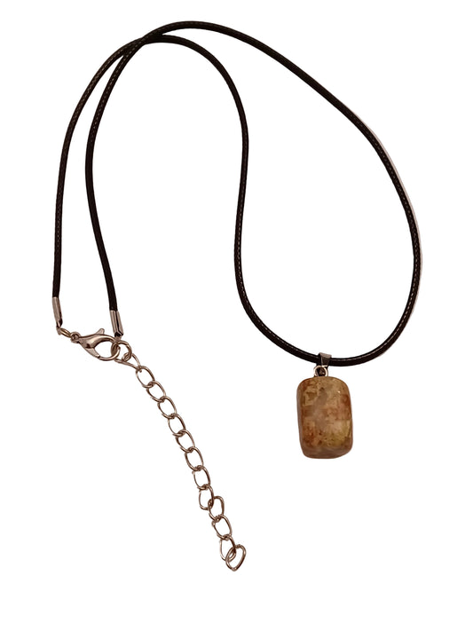 Unakite Pendant with Paracord Necklace