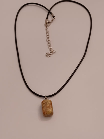 Unakite Pendant with Paracord