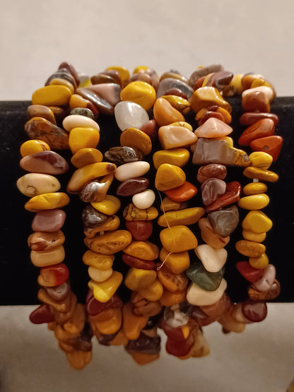 Mookaite Natural Stone Stretch Bracelet