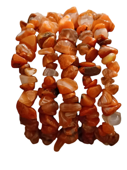 Carnelian Agate Natural Stone Stretch Bracelet