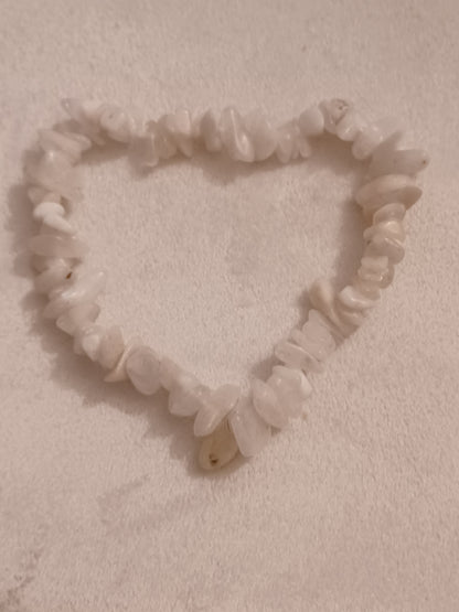 Milky Quartz Natural Stone Stretch Bracelet