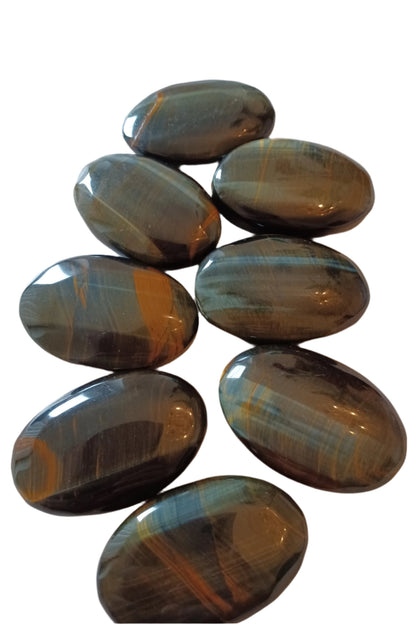 Blue Tiger Eyes Palm Stone