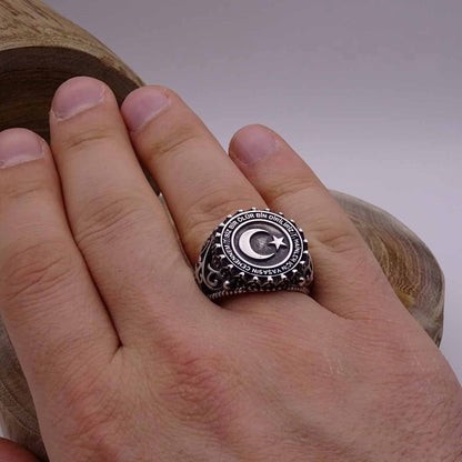 Moon Star Pentagram Ring