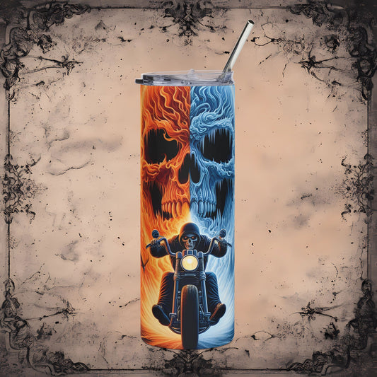 Skull & Motorcycle Stainless Steel Tumbler 20oz