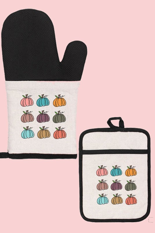 Multi Colored Pumpkins Kitchen Oven Mitt Glove