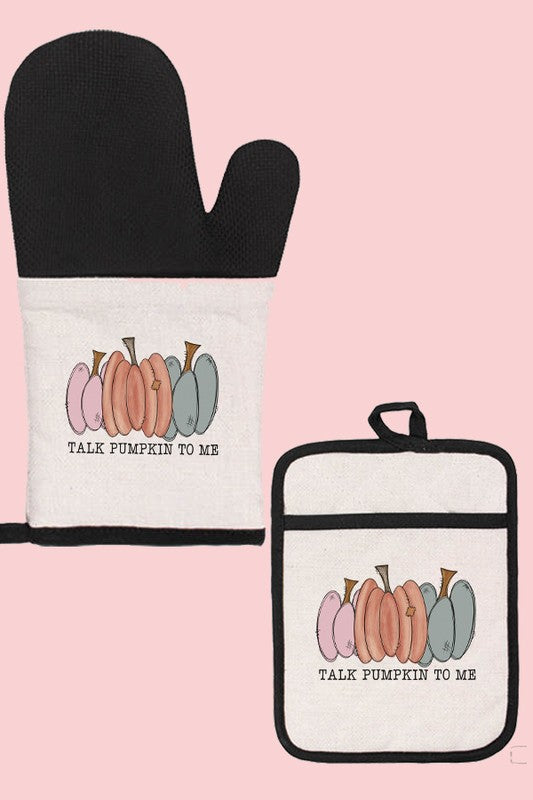 Fall Talk Pumpkin To Me Kitchen Oven Mitt Glove