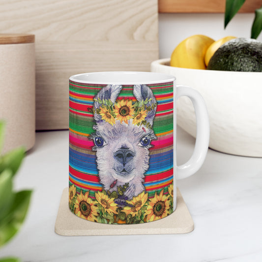 Western Llama Ceramic Mug 11oz