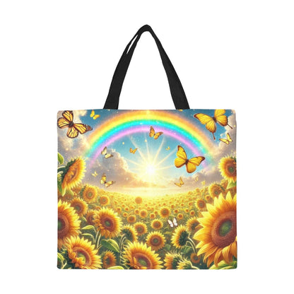 Sunflowers All Over Print Canvas Tote Bag - Large