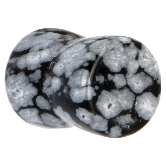 4G Obsidian Snowflake Natural Stone Saddle Plug