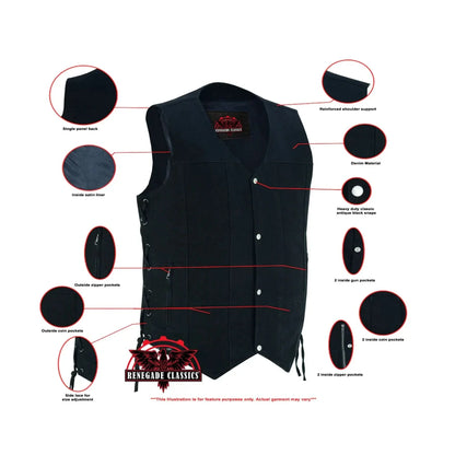 Men's Ten Pocket Denim Utility Vest - TALL