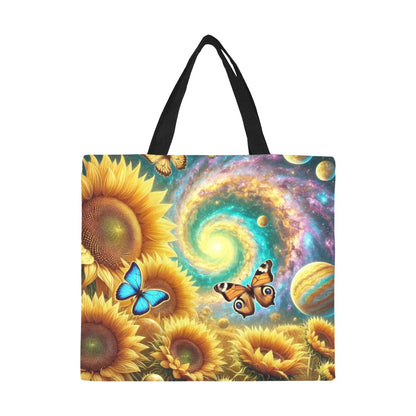Sunflowers All Over Print Canvas Tote Bag - Large
