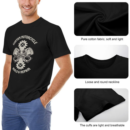 Custom Motorcycle Build and Repair Men's T-shirt 100% Cotton