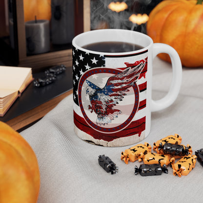 American Eagle and Flag Ceramic Mug 11oz