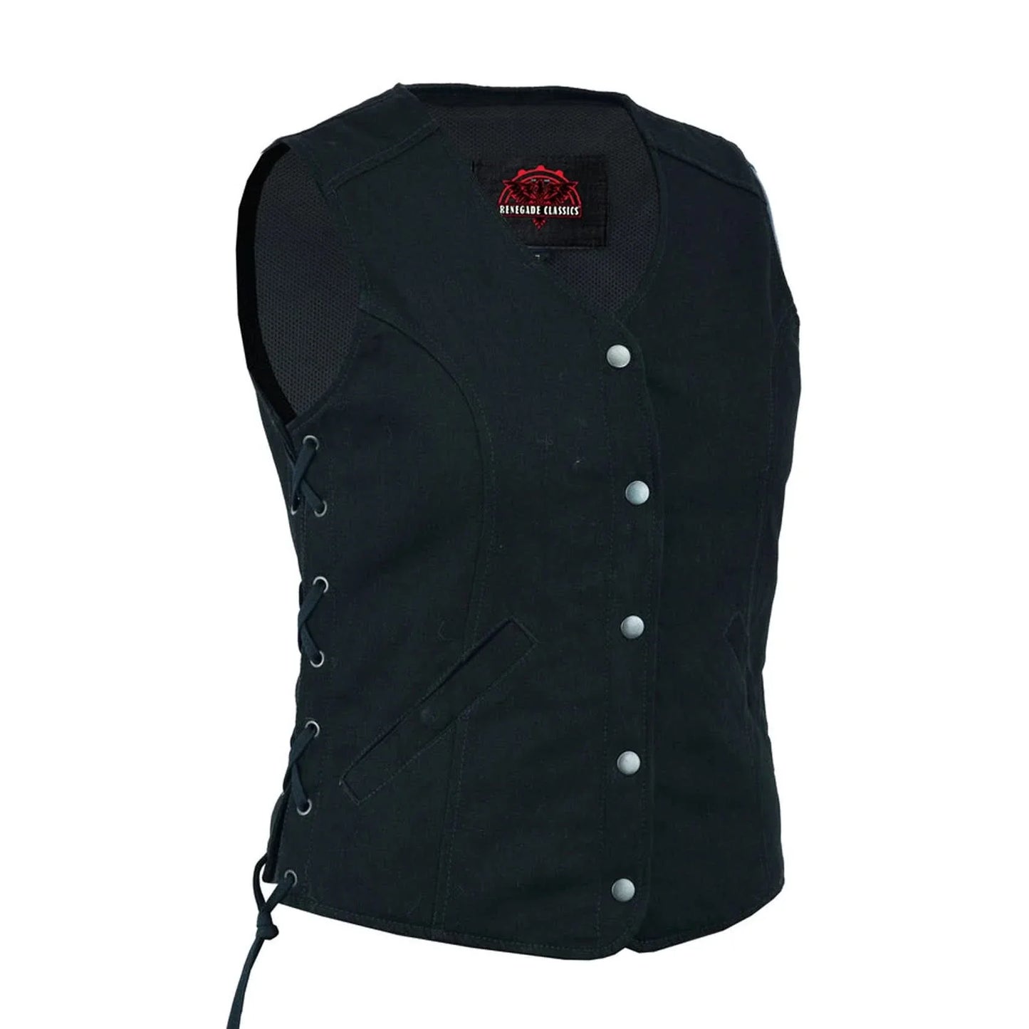 Women's Denim Longer Body ¾ Vest - Side Laces