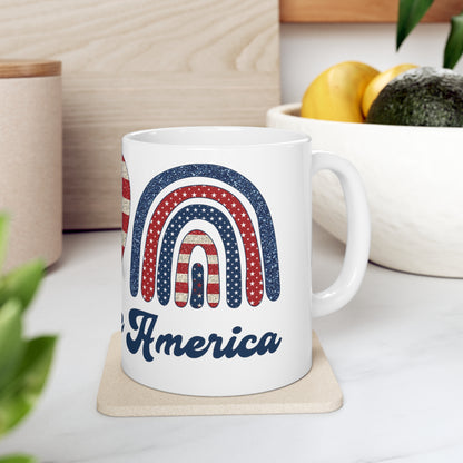 Peace Love America Ceramic Mug 11oz