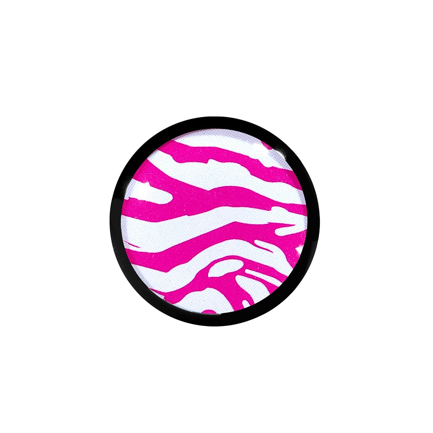 5/8 Acrylic Pink White Zebra Saddle Plug