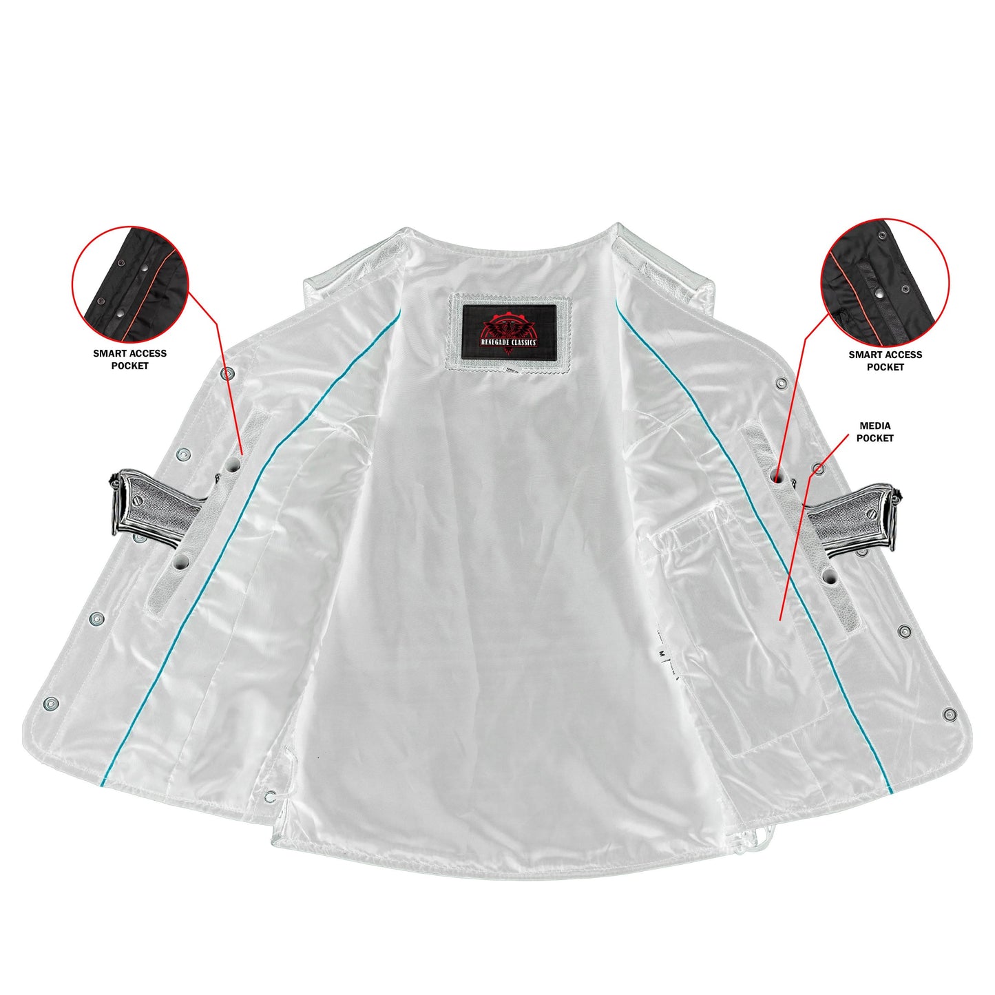 Clara Women's leather motorcycle vest