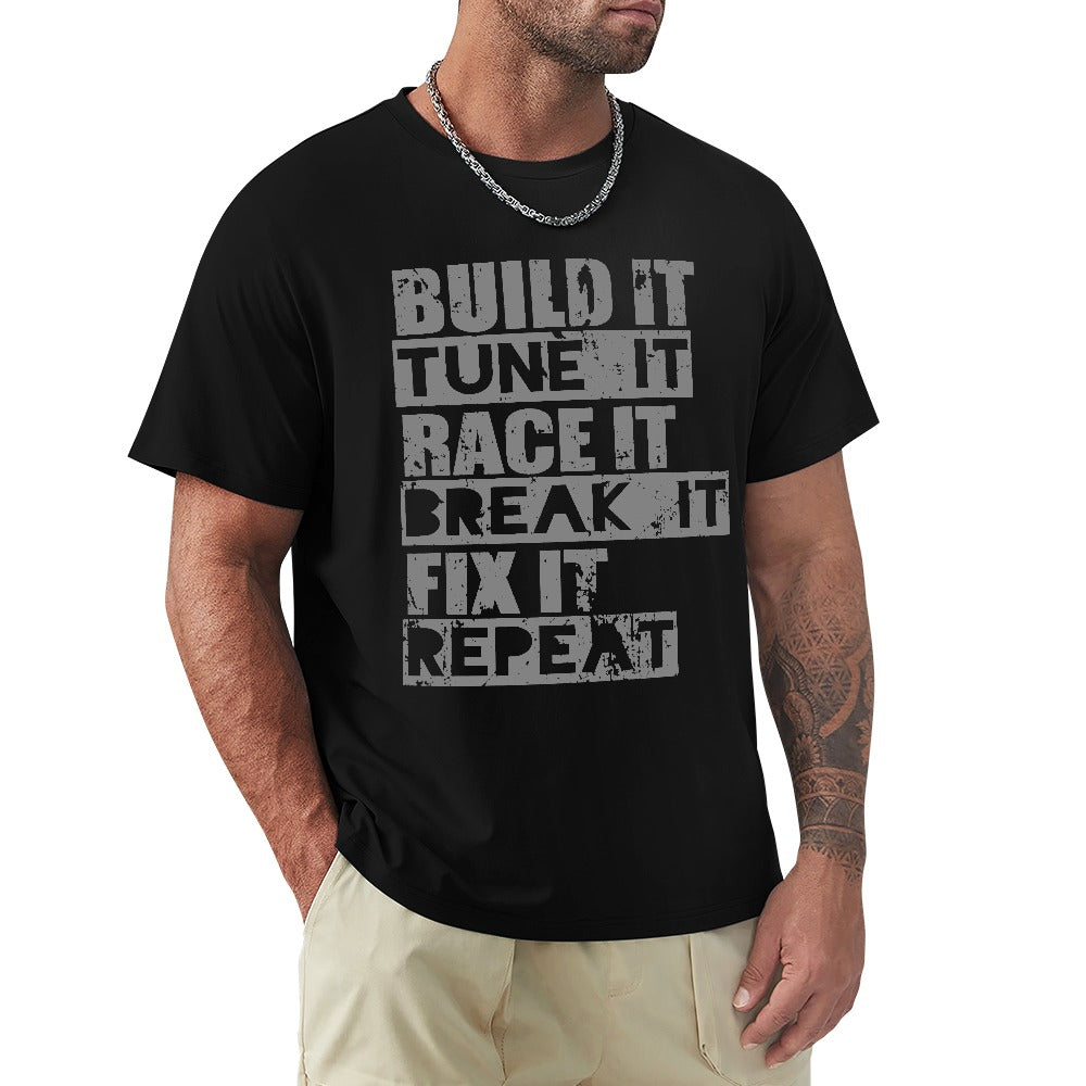 Build It Tune It Race It Men's T-shirt 100% Cotton