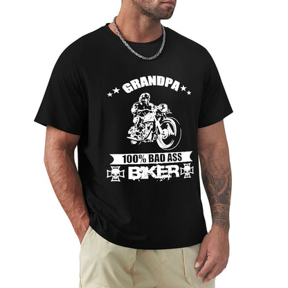Grandpa Bad Ass Biker Men's T-shirt 100% Cotton